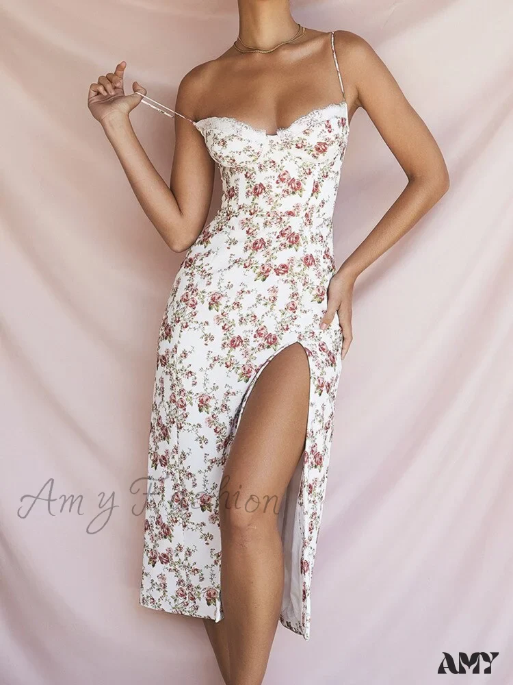 Amy Fashion - Chest Draped Zipper Side Split Sexy Long Dresses - Image 3