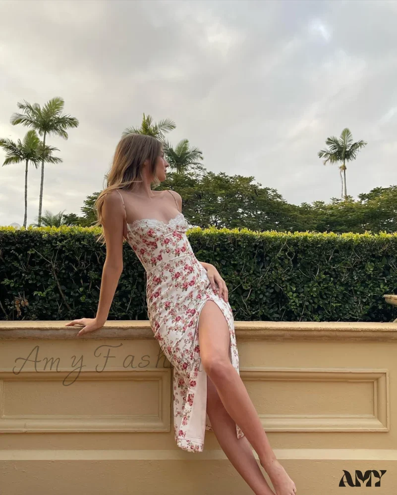 Amy Fashion - Chest Draped Zipper Side Split Sexy Long Dresses - Image 6