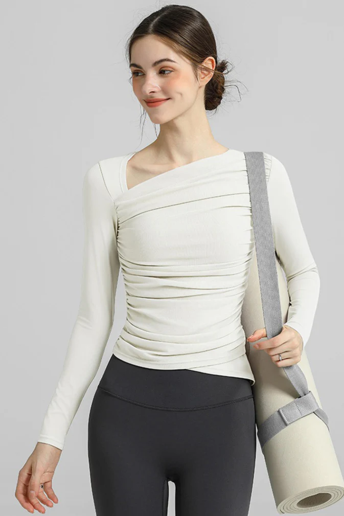 Chic Padded Slim Long Sleeve Yoga Base Layer - Image 4