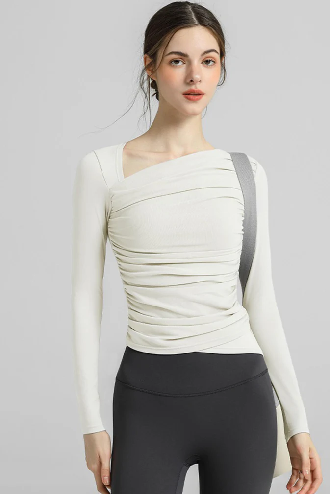Chic Padded Slim Long Sleeve Yoga Base Layer - Image 5