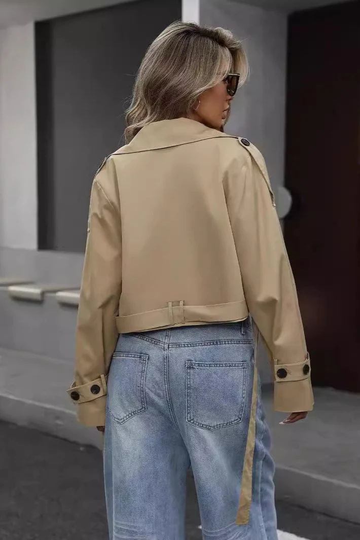 Chic Short Double-Breasted Casual Jacket - Image 5