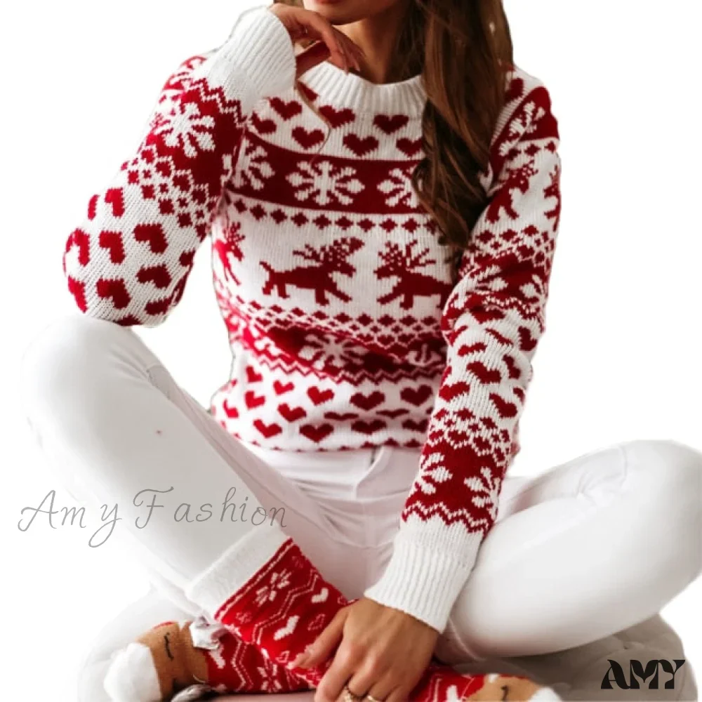 Amy Fashion - Christmas Santa Snowflake Sweaters - Image 7