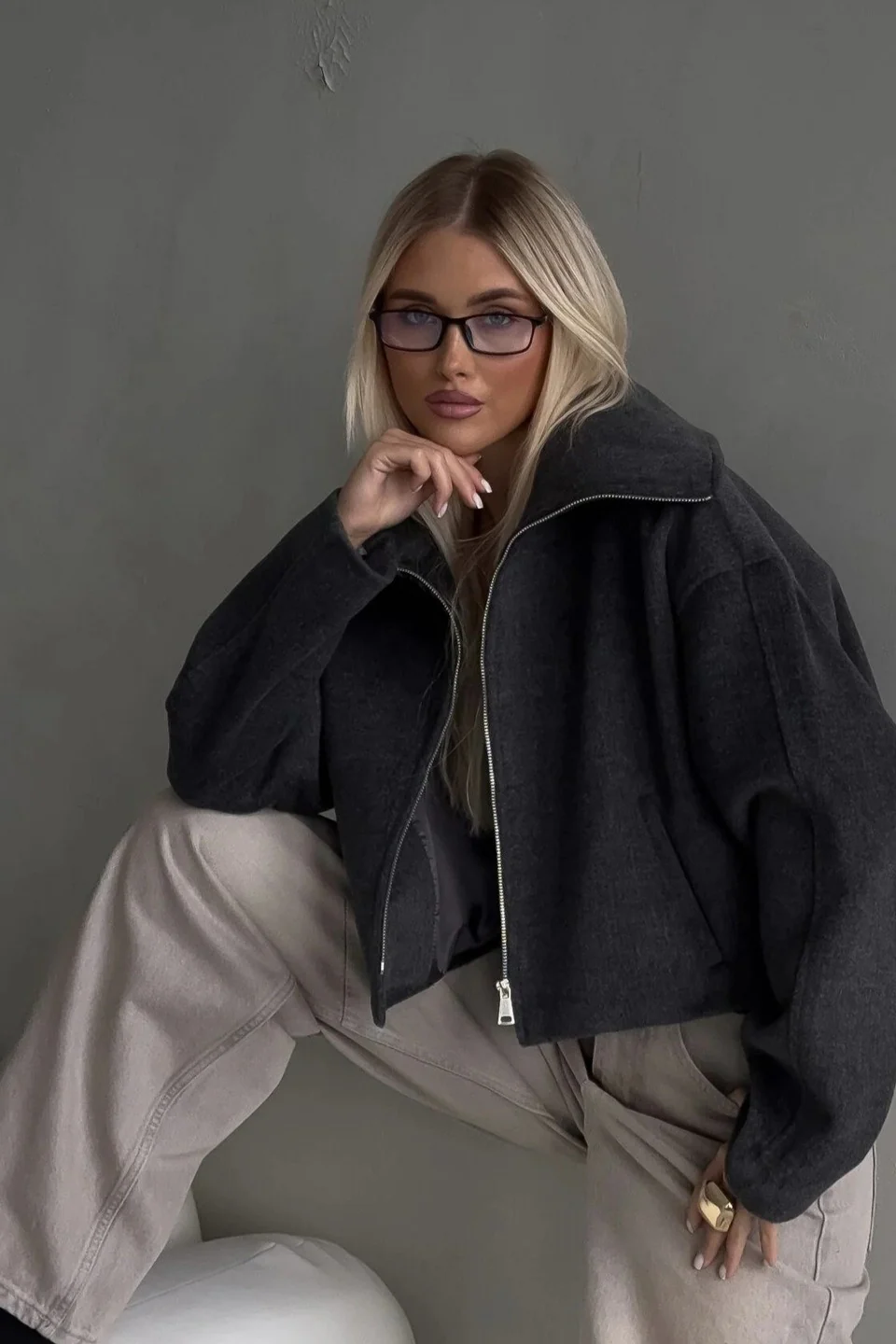 Collared Loose Casual Jacket - Image 9
