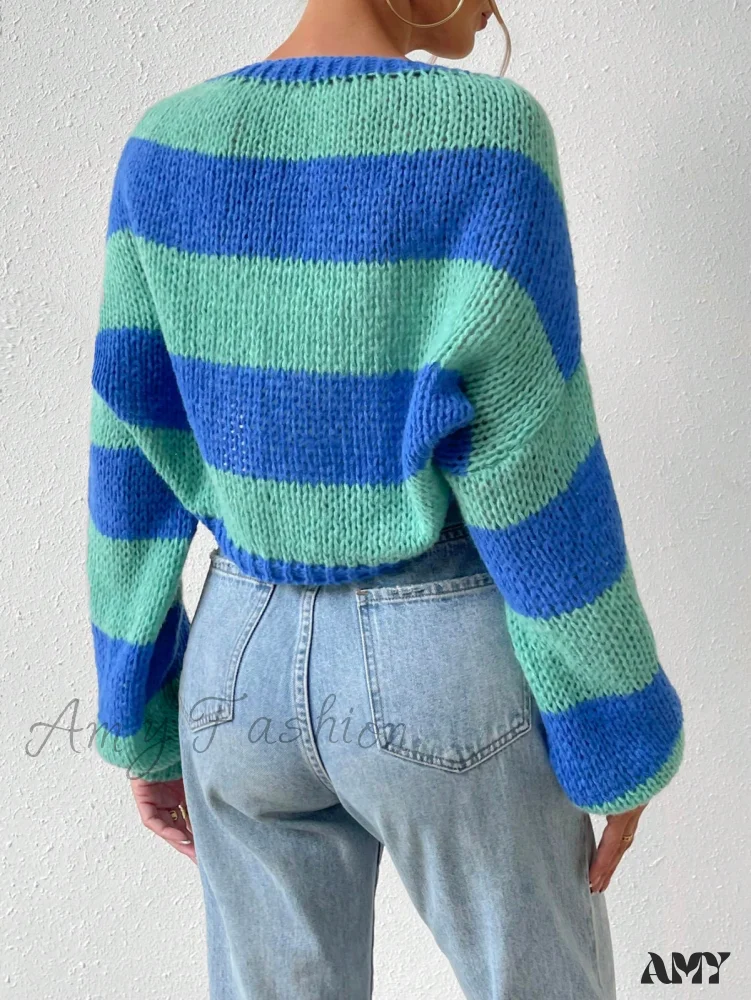 Amy Fashion - Color Block Drop Shoulder Duster Cardigan - Image 2