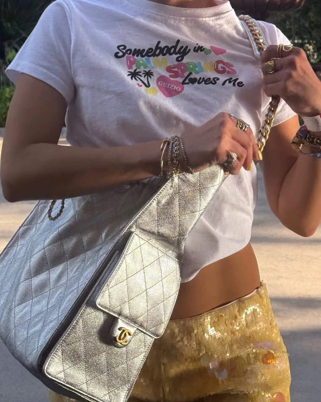 Color Print Slim Fit White T-shirt - Image 3