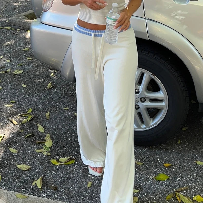 Contrast Knit Drawstring Pant - Image 2