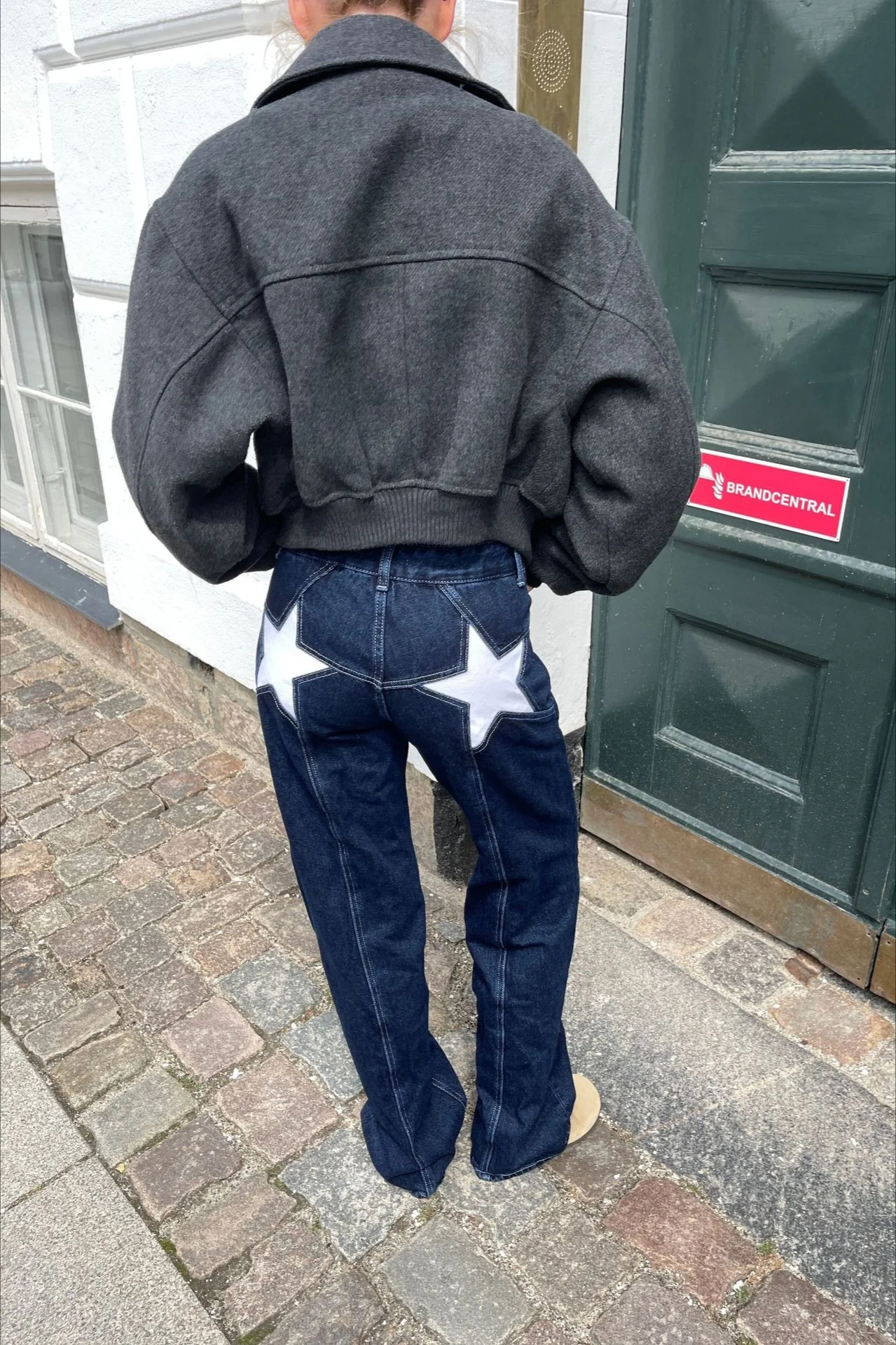 Contrast Patchwork Y2K Retro Star Back Casual Jeans - Image 3
