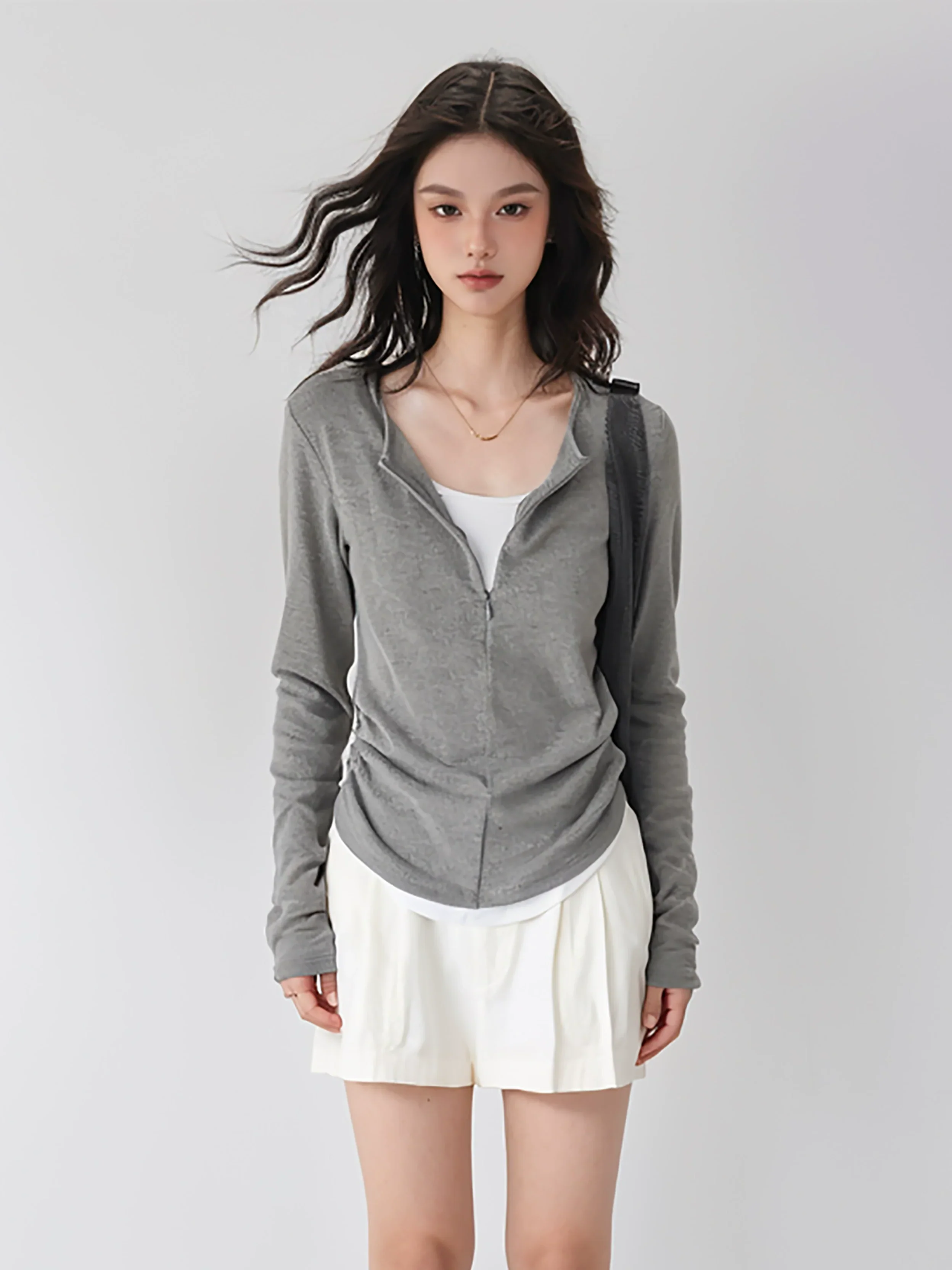 Color Block Mock Two-piece Knit Base Layer - Image 4