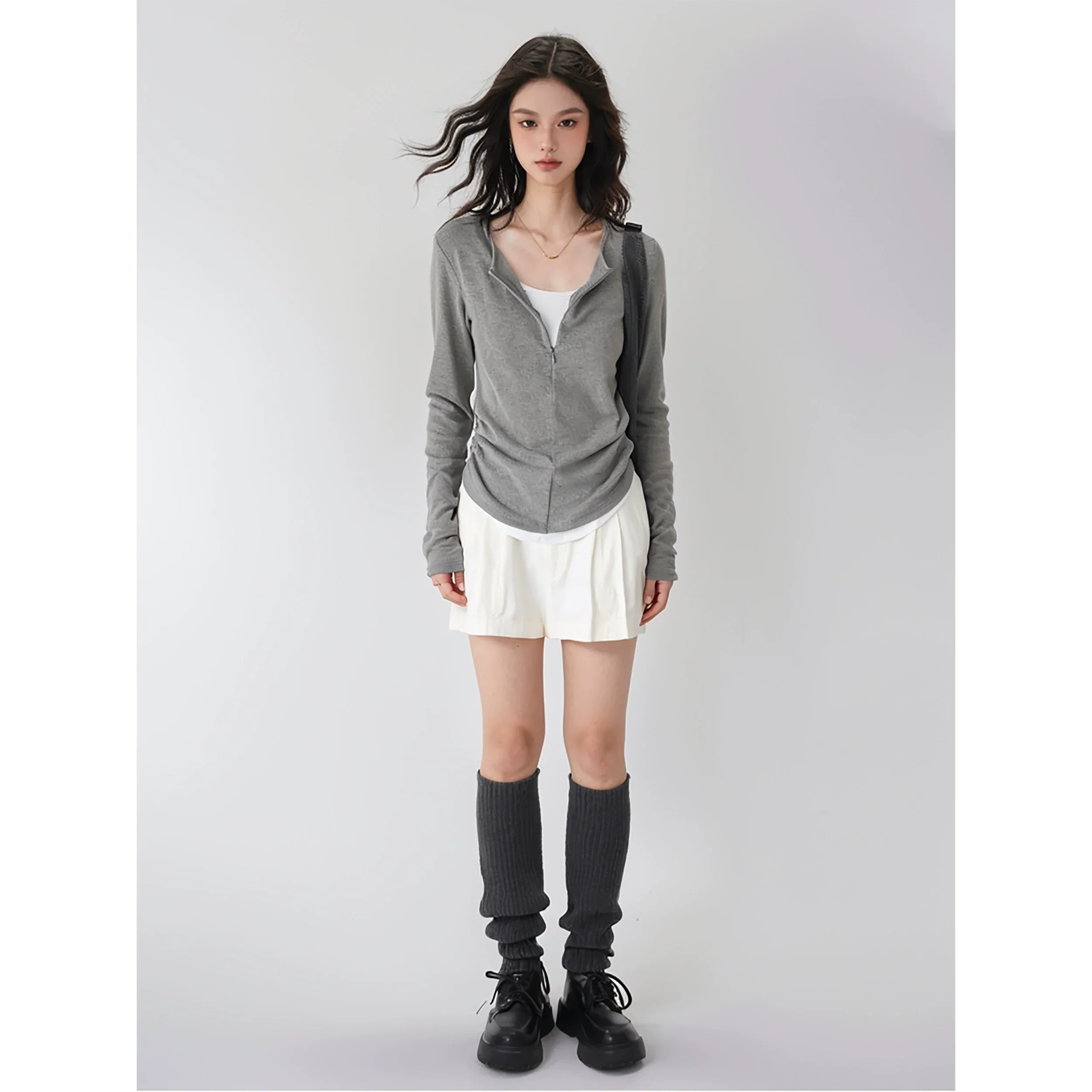 Color Block Mock Two-piece Knit Base Layer - Image 8