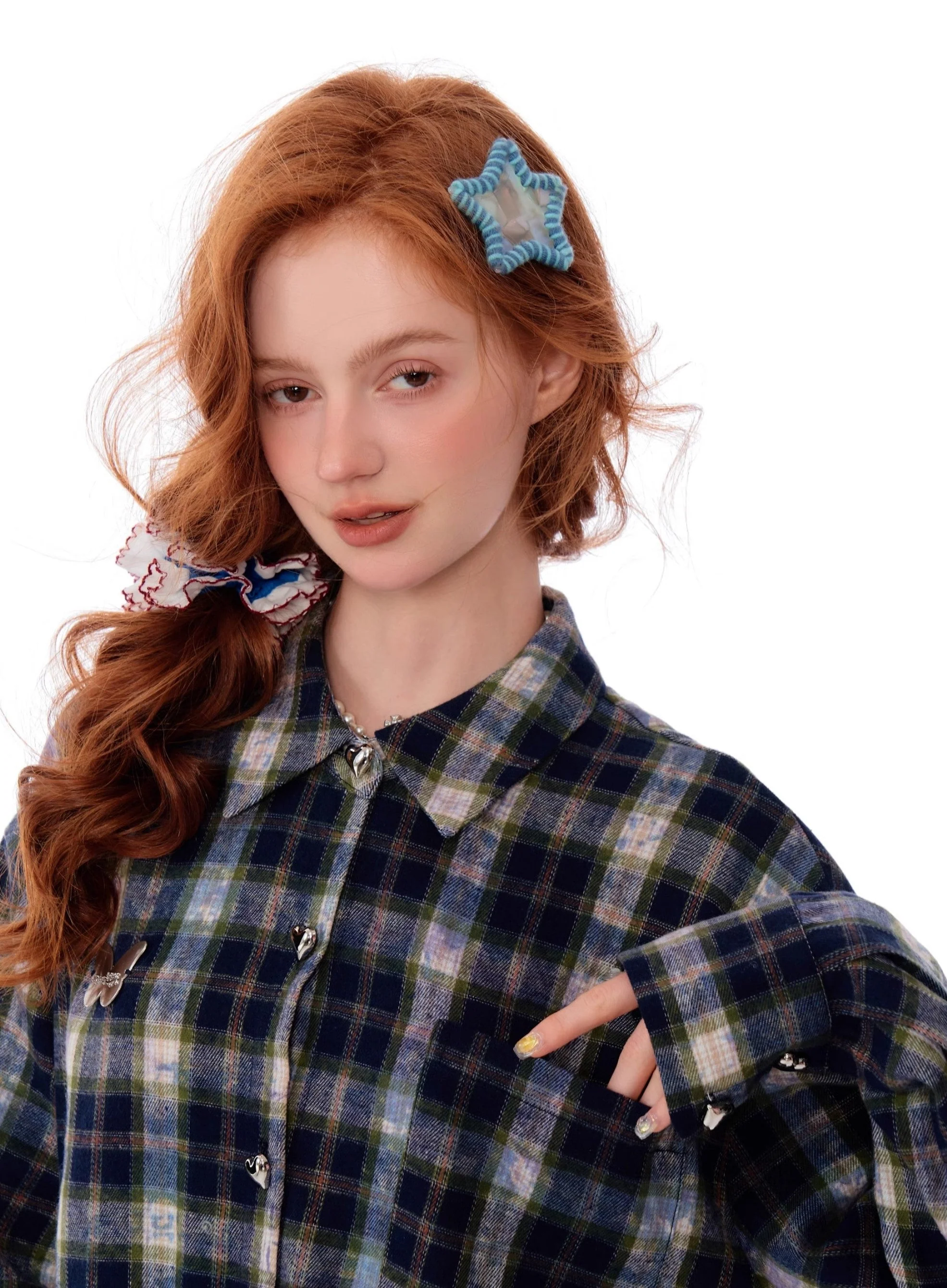 Lace Trim Plaid Button Up - Image 6