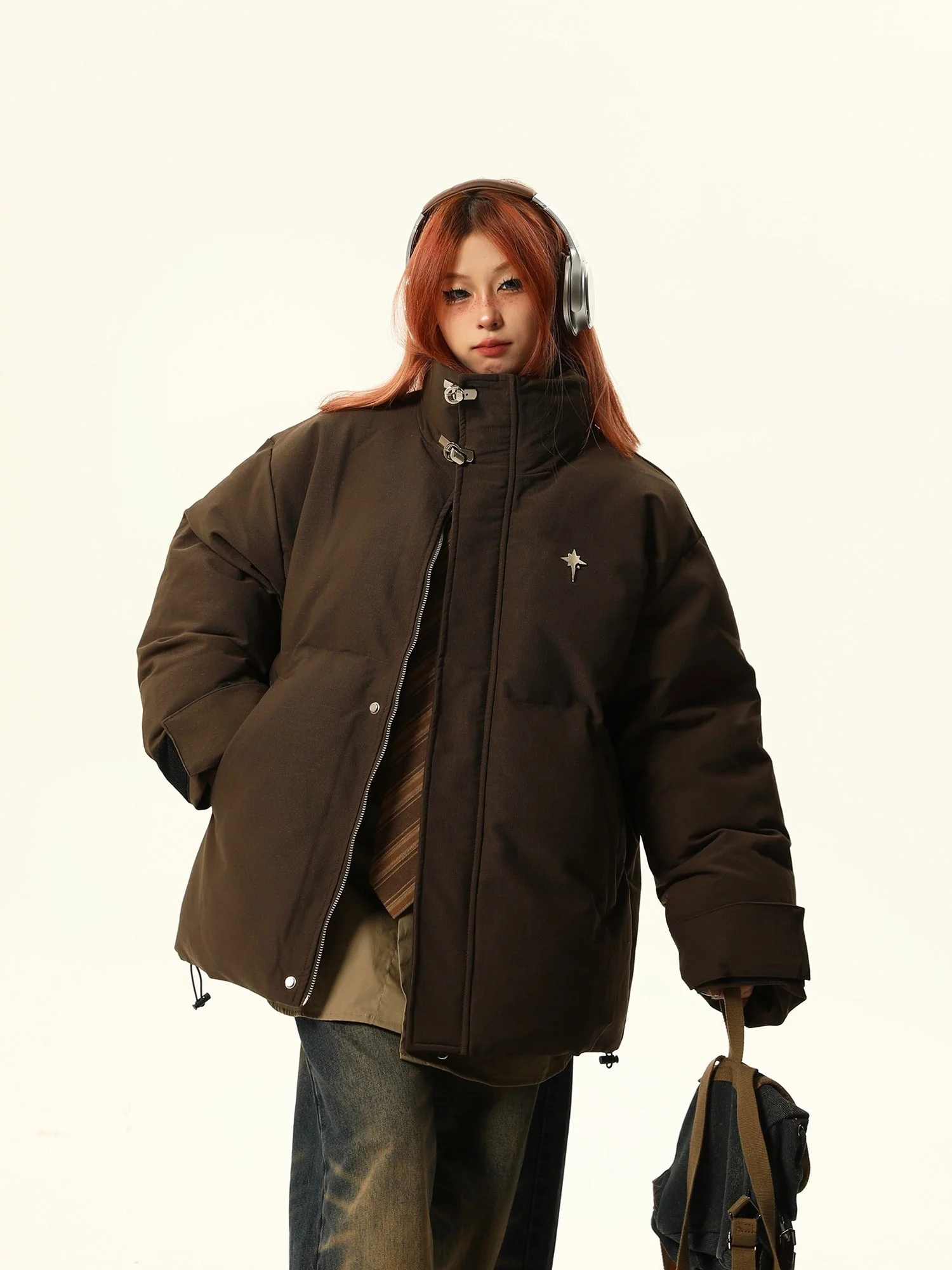 Stand-Up Collar Oversized Puffer Jacket - Image 2