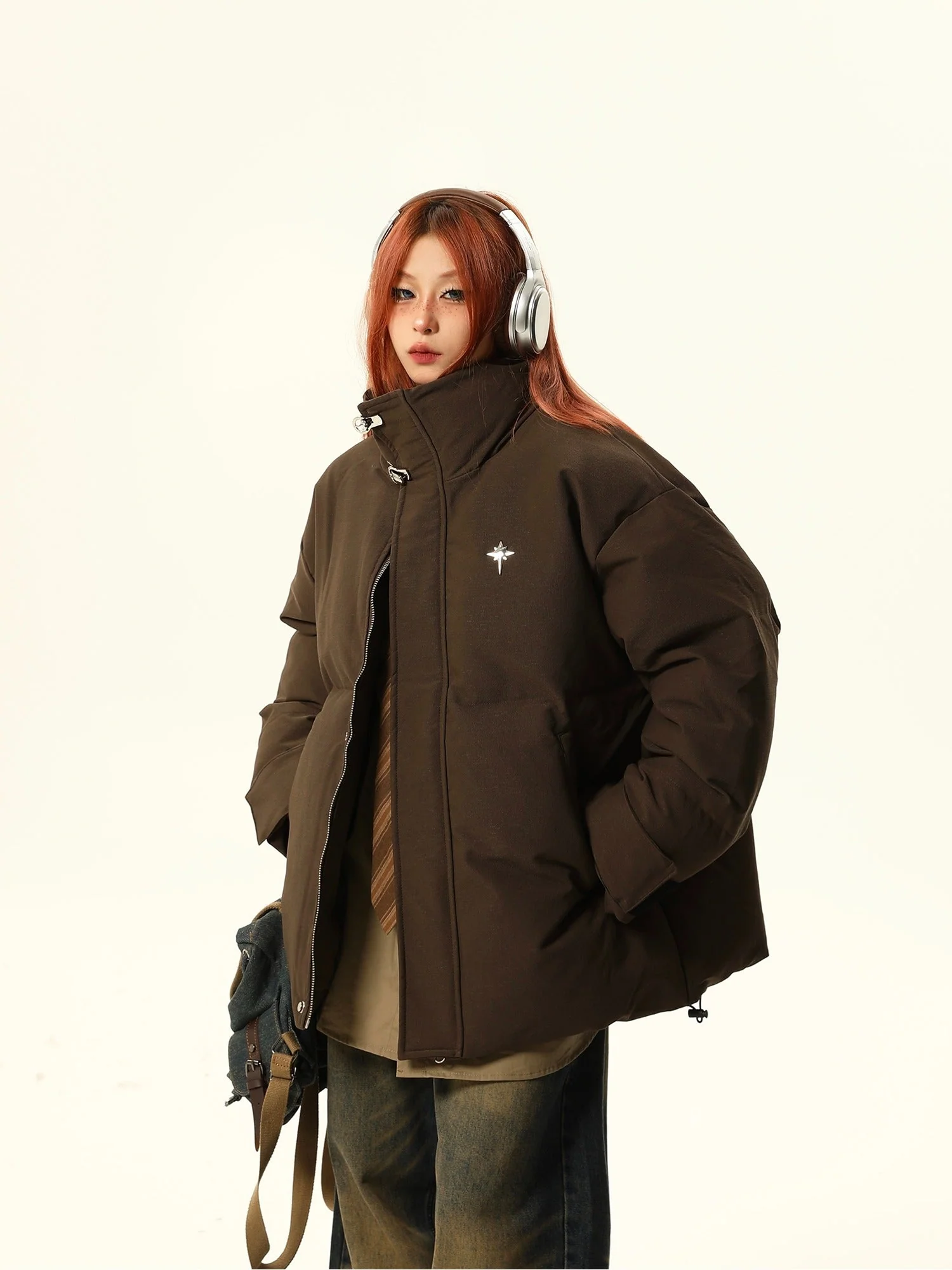 Stand-Up Collar Oversized Puffer Jacket - Image 5