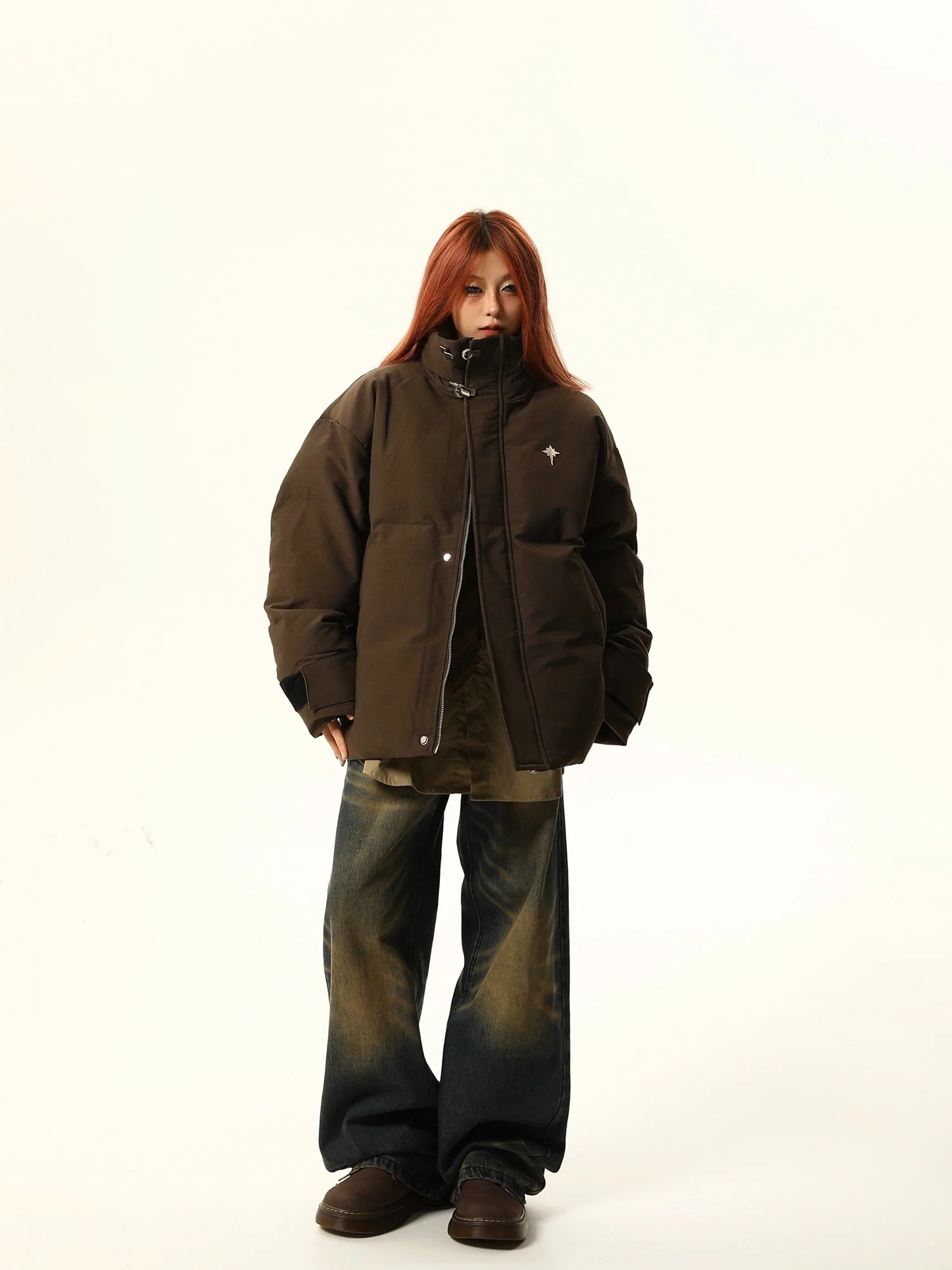 Stand-Up Collar Oversized Puffer Jacket - Image 7