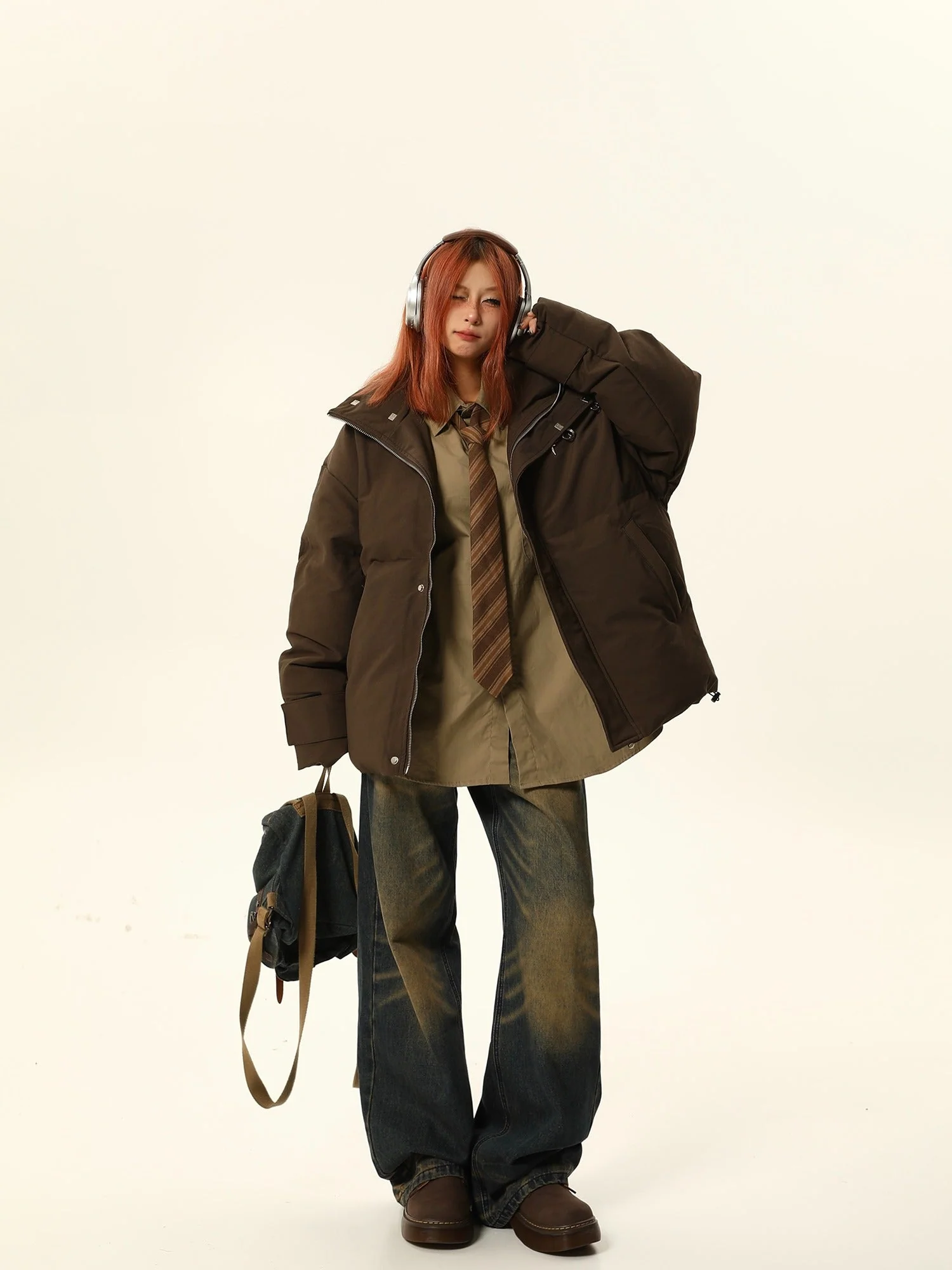 Stand-Up Collar Oversized Puffer Jacket - Image 9