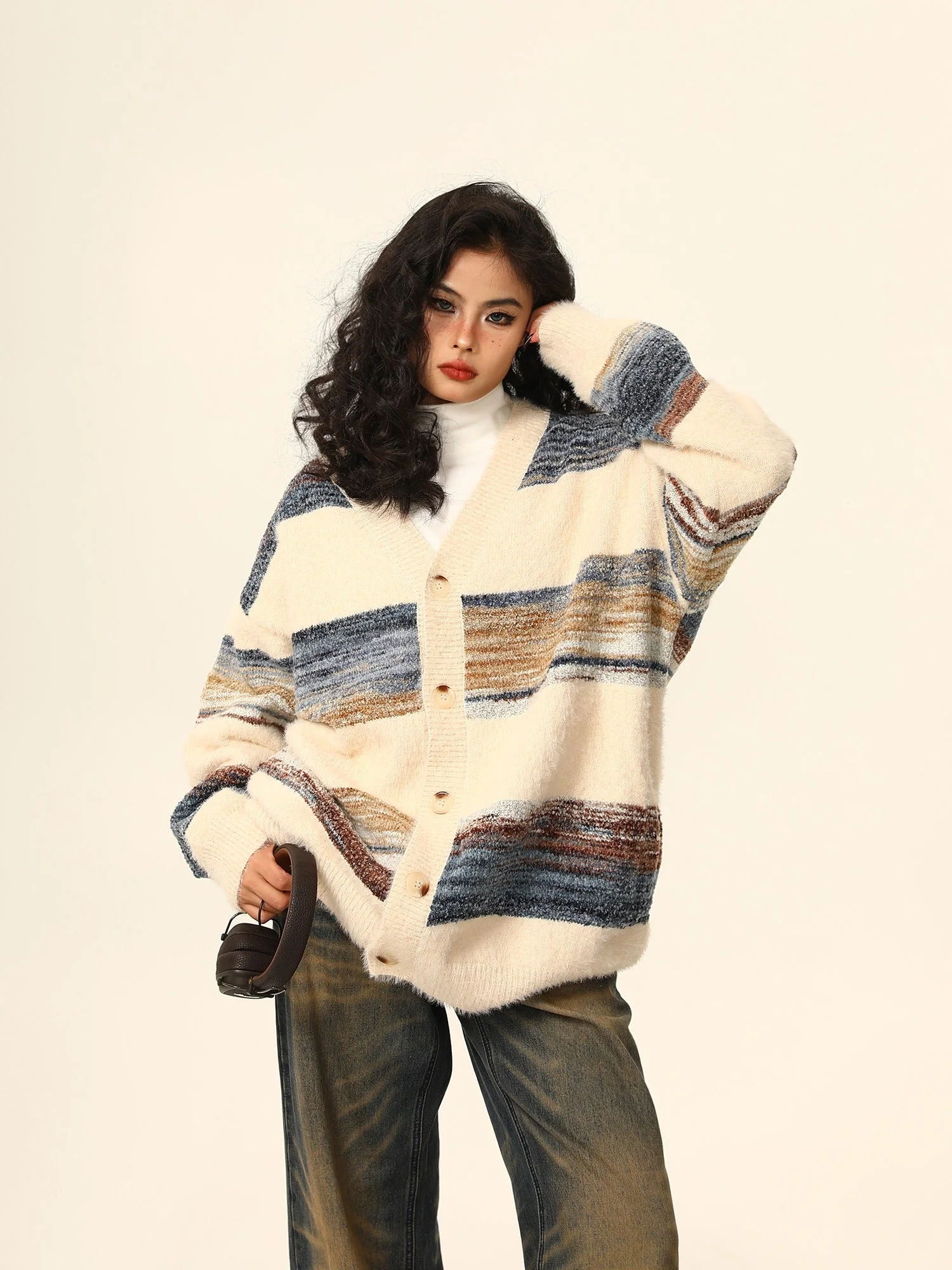 Striped Mohair Cardigan - Image 3