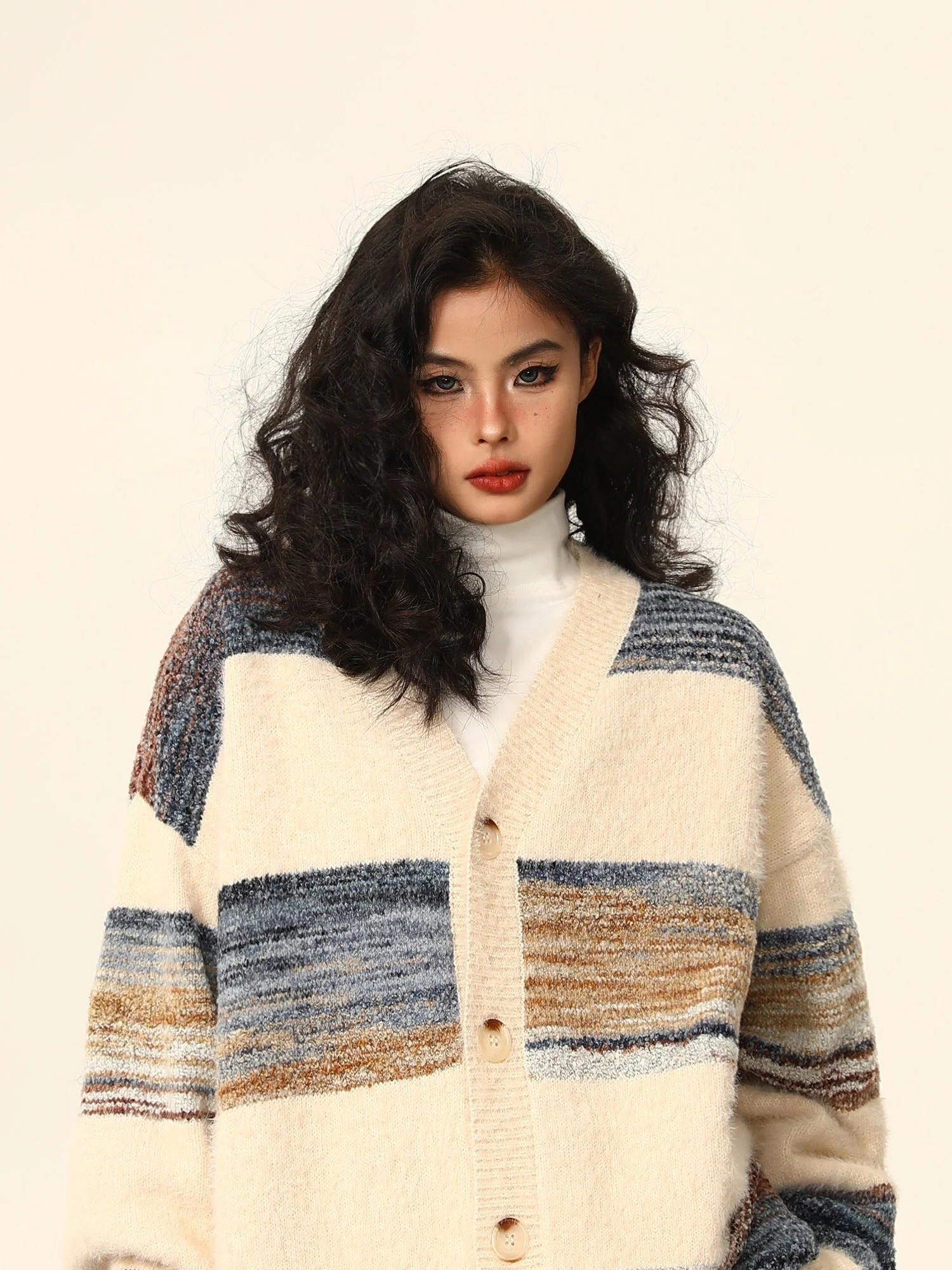 Striped Mohair Cardigan - Image 4