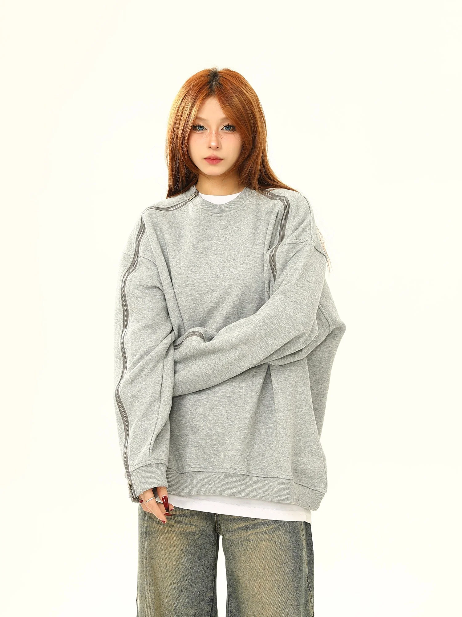 Side Zip Detail Sweatshirt - Image 2