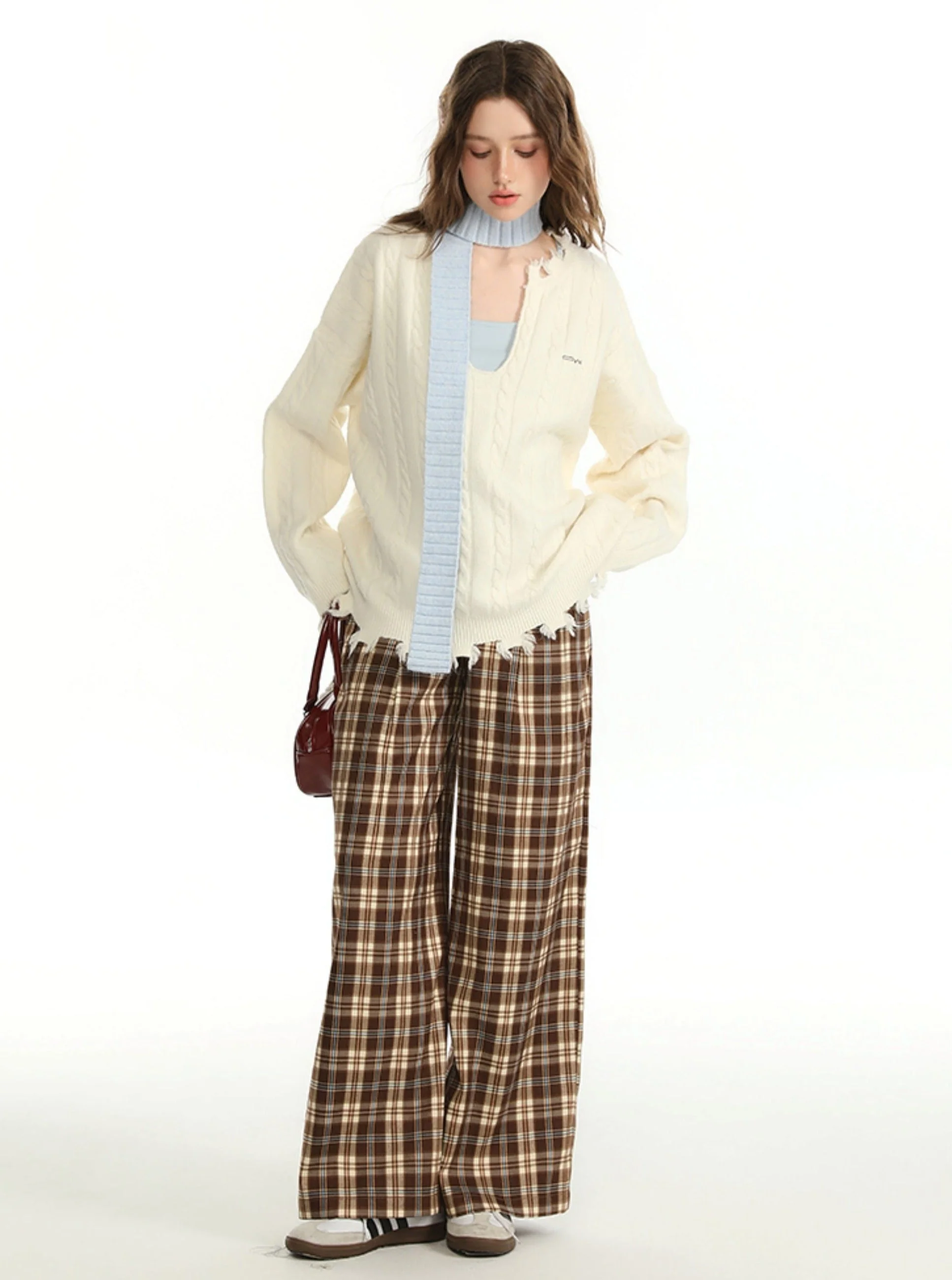 Autumn Solid Color Sweater And Inner Vest Set - Image 14