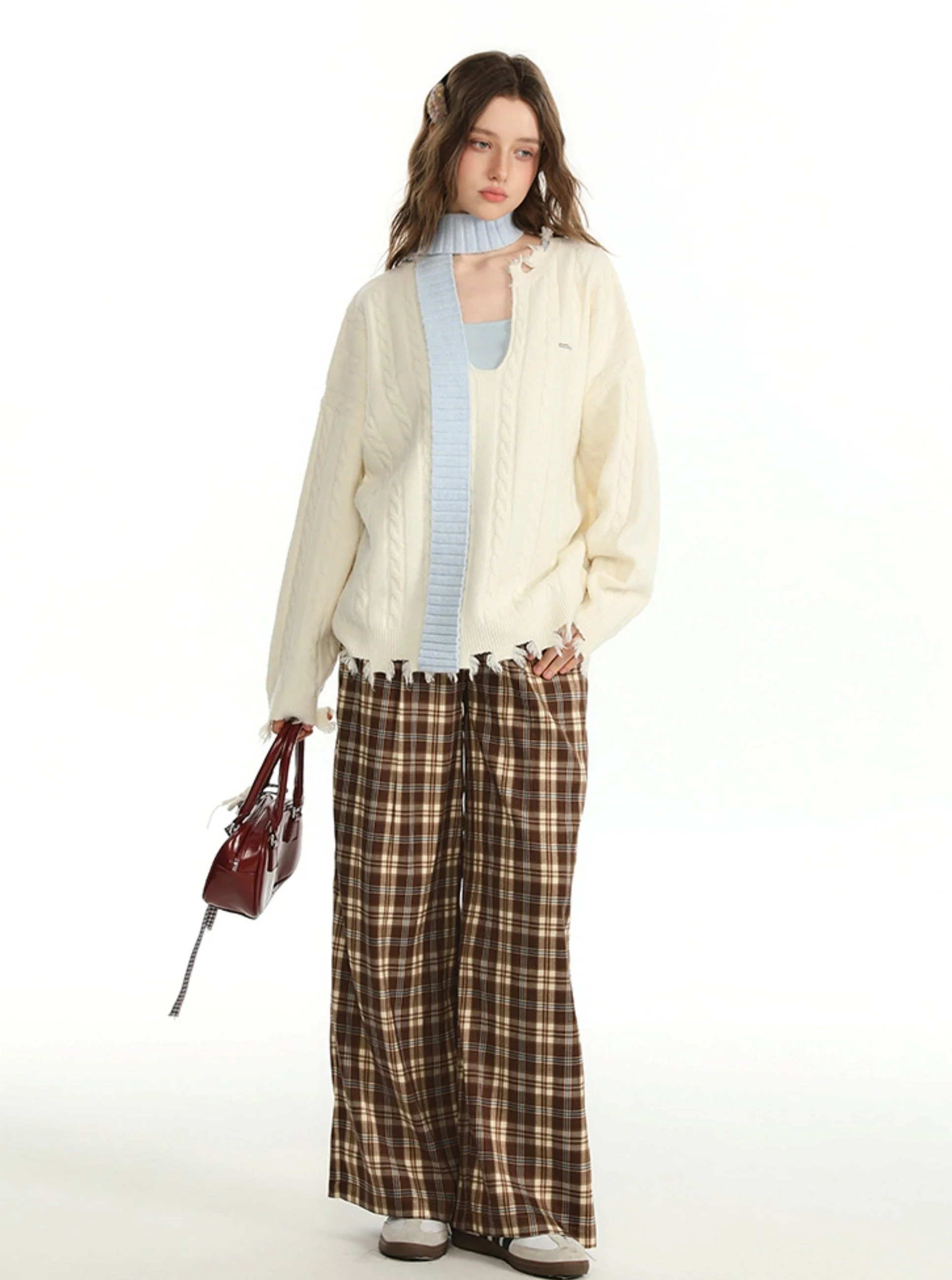 Autumn Solid Color Sweater And Inner Vest Set - Image 15