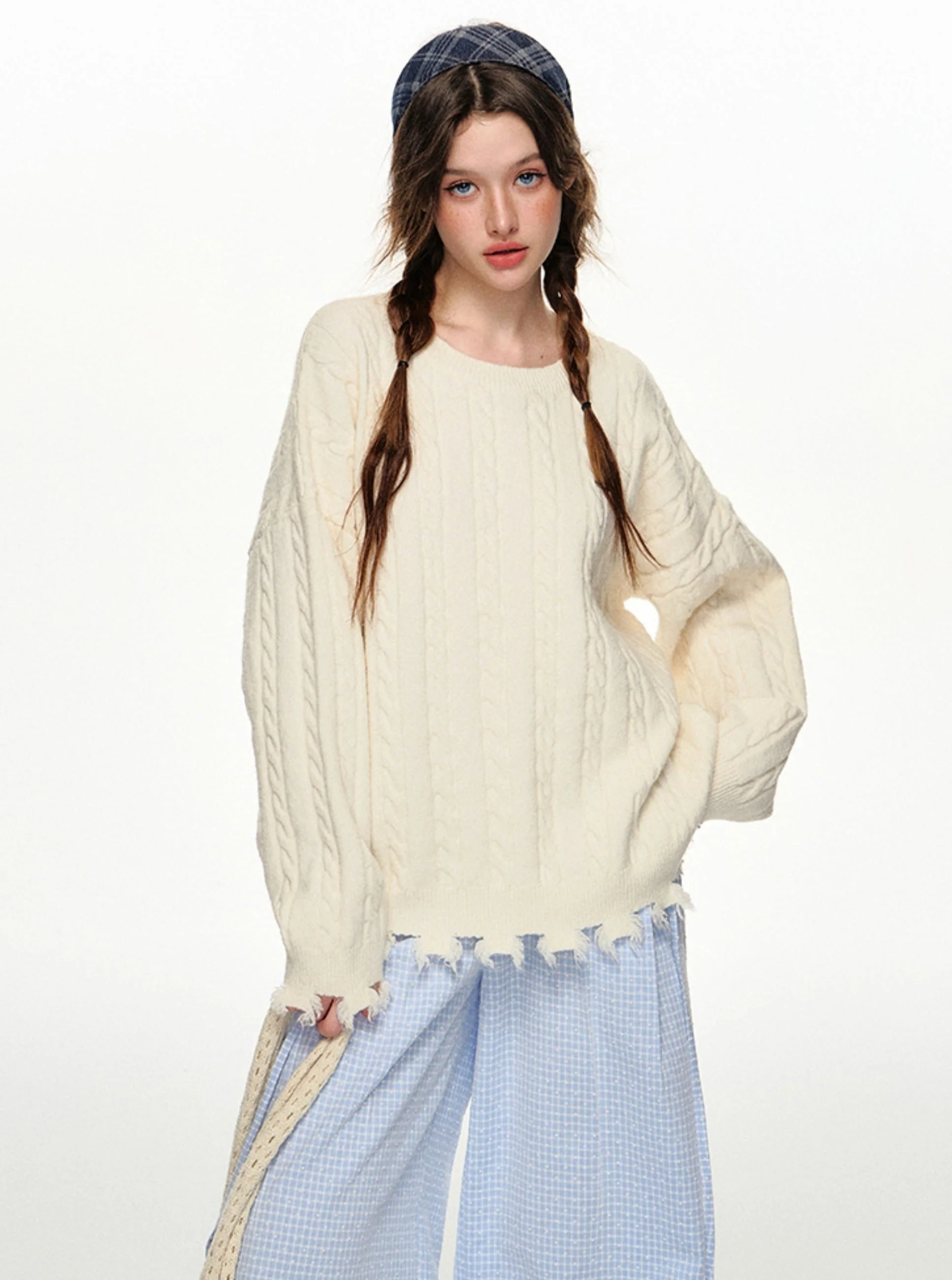 Autumn Solid Color Sweater And Inner Vest Set - Image 16