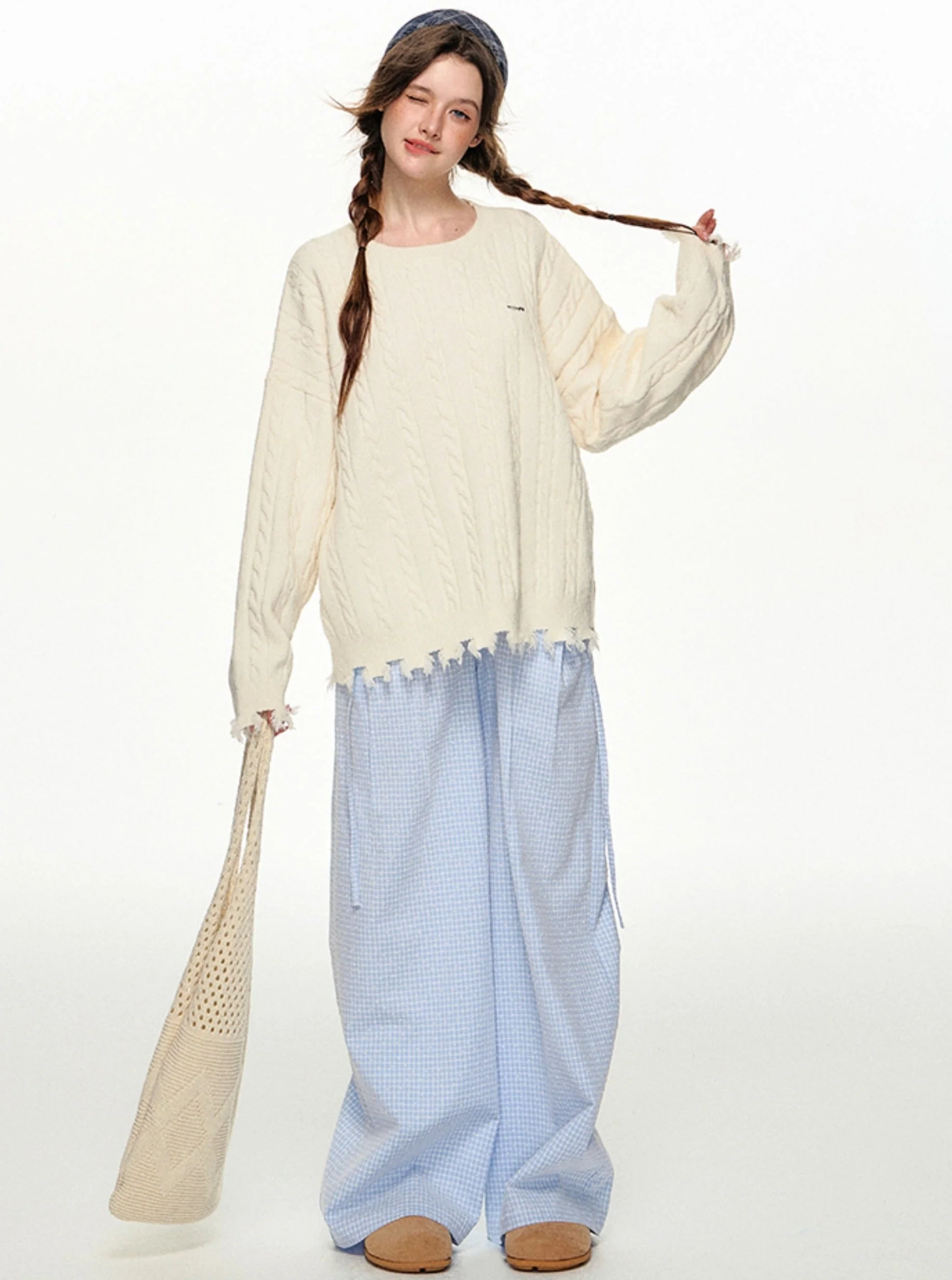 Autumn Solid Color Sweater And Inner Vest Set - Image 17