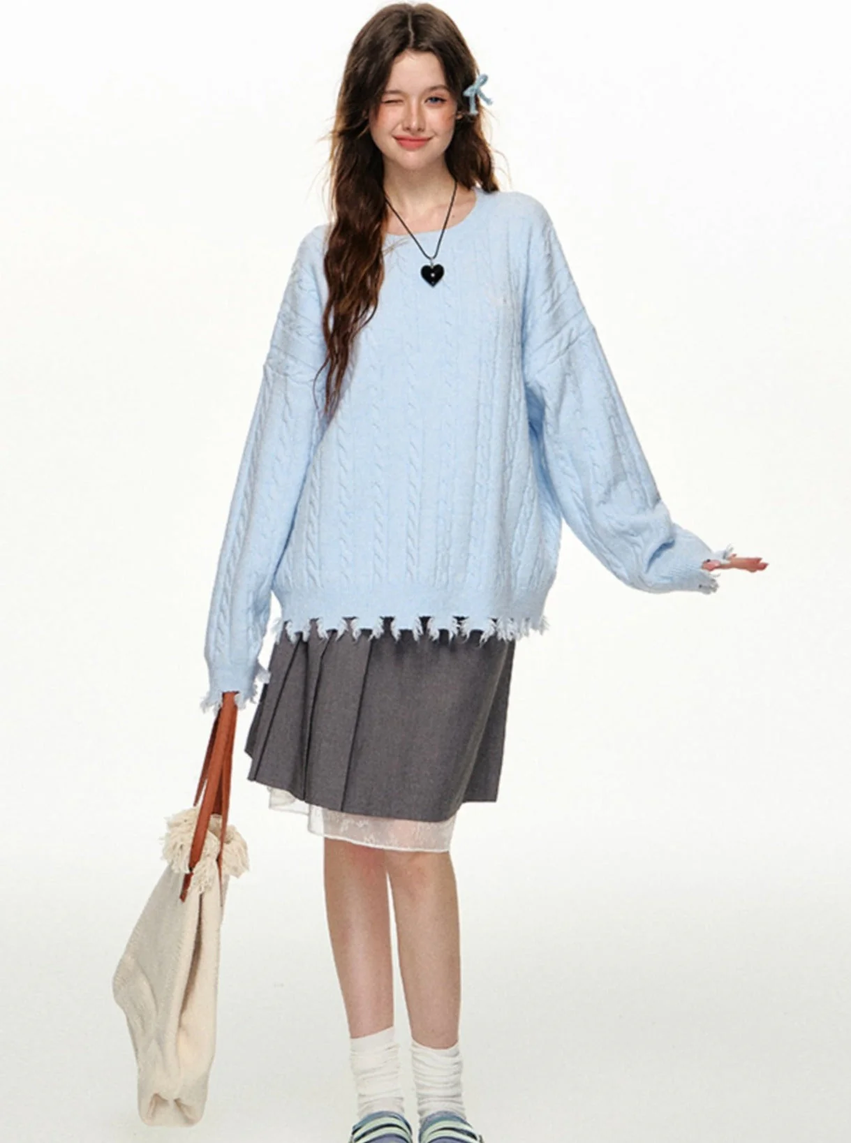 Autumn Solid Color Sweater And Inner Vest Set - Image 19