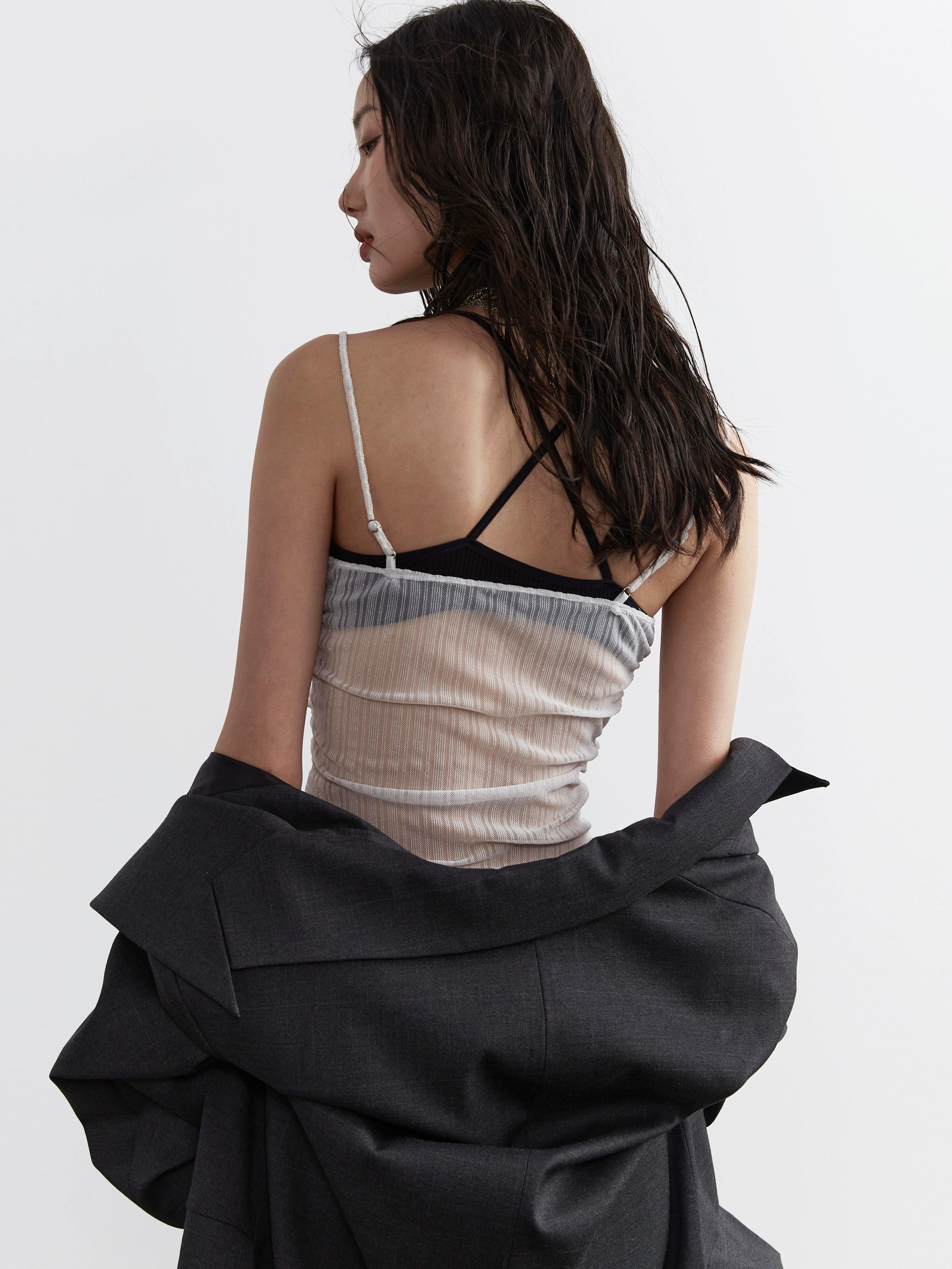 Jnylon Studio Sheer Pleated Corset Top - Women'S White Mesh Ruched Bustier With Tulle Skirt - Image 3
