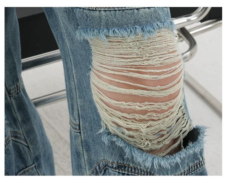 Vintage Distressed And Dirt-Dyed Patchwork Wide-Leg Jeans - Image 62