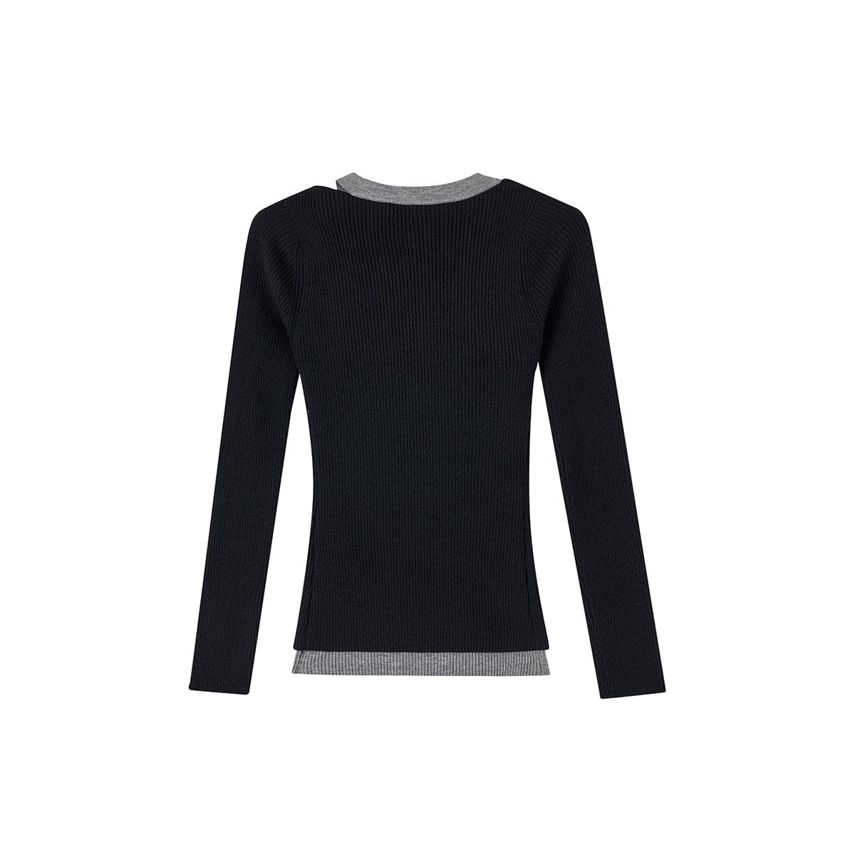 Elegant Black Knit Long Cardigan With Hollow Out Design - Image 4