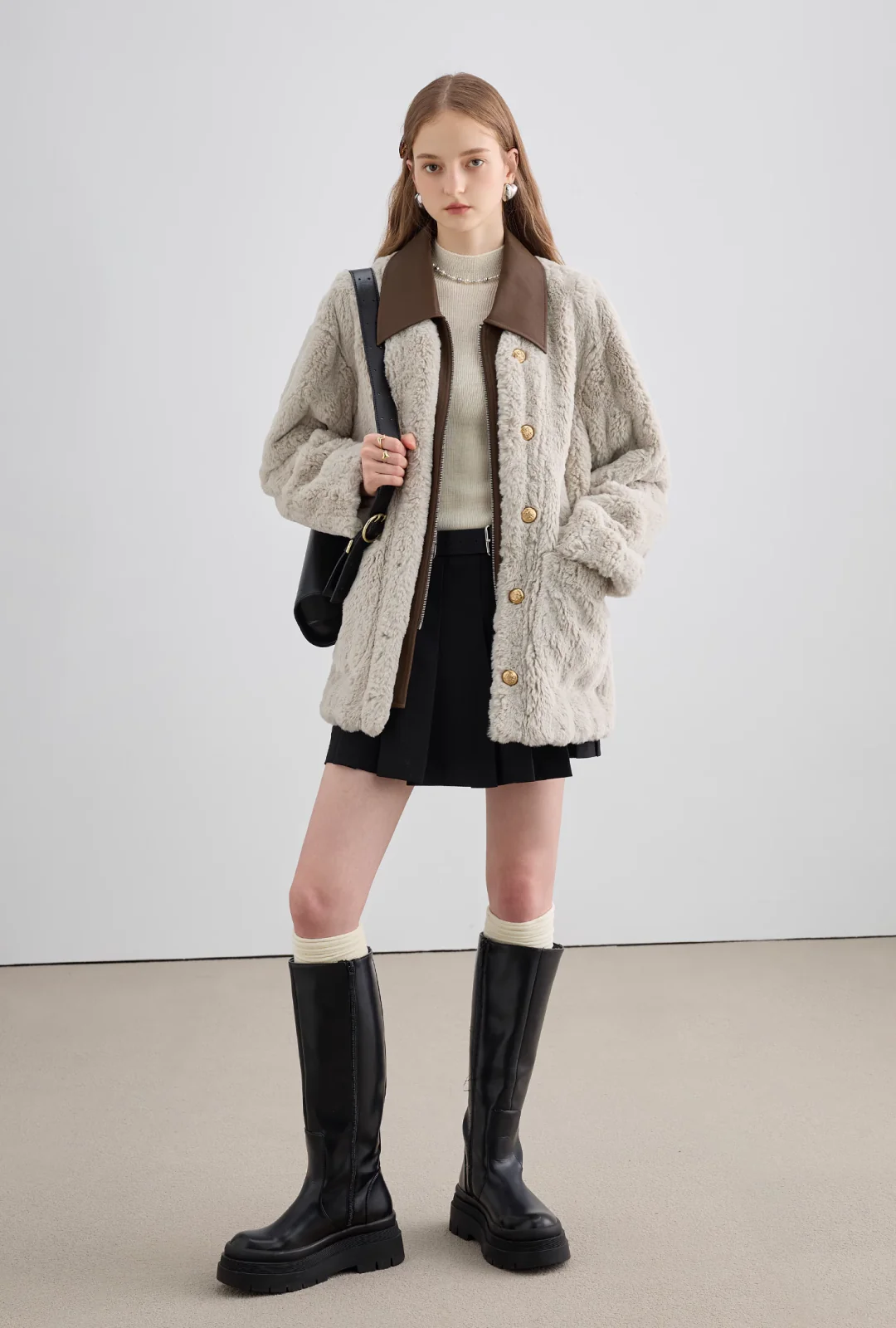 Bicolor Fur Coat - Image 3