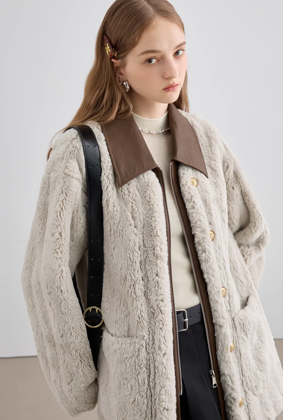 Bicolor Fur Coat - Image 4
