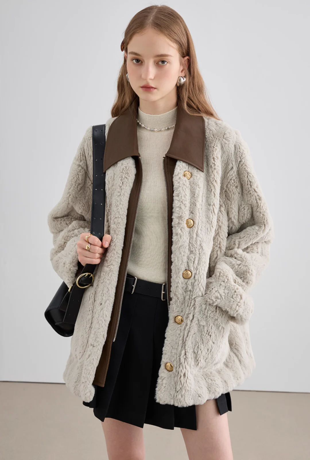 Bicolor Fur Coat - Image 5