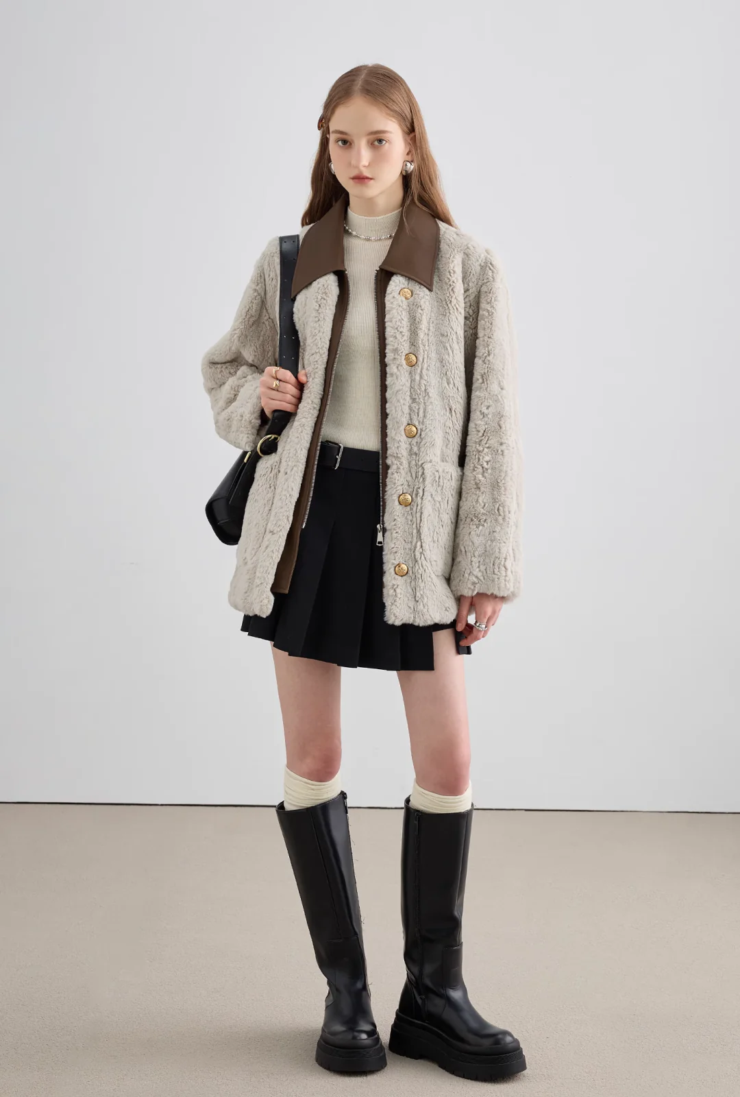 Bicolor Fur Coat - Image 6