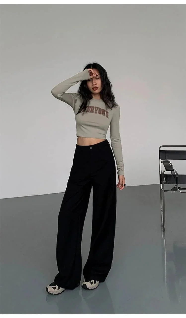 Black High-Waist Straight-Leg Suit Trousers - Image 15