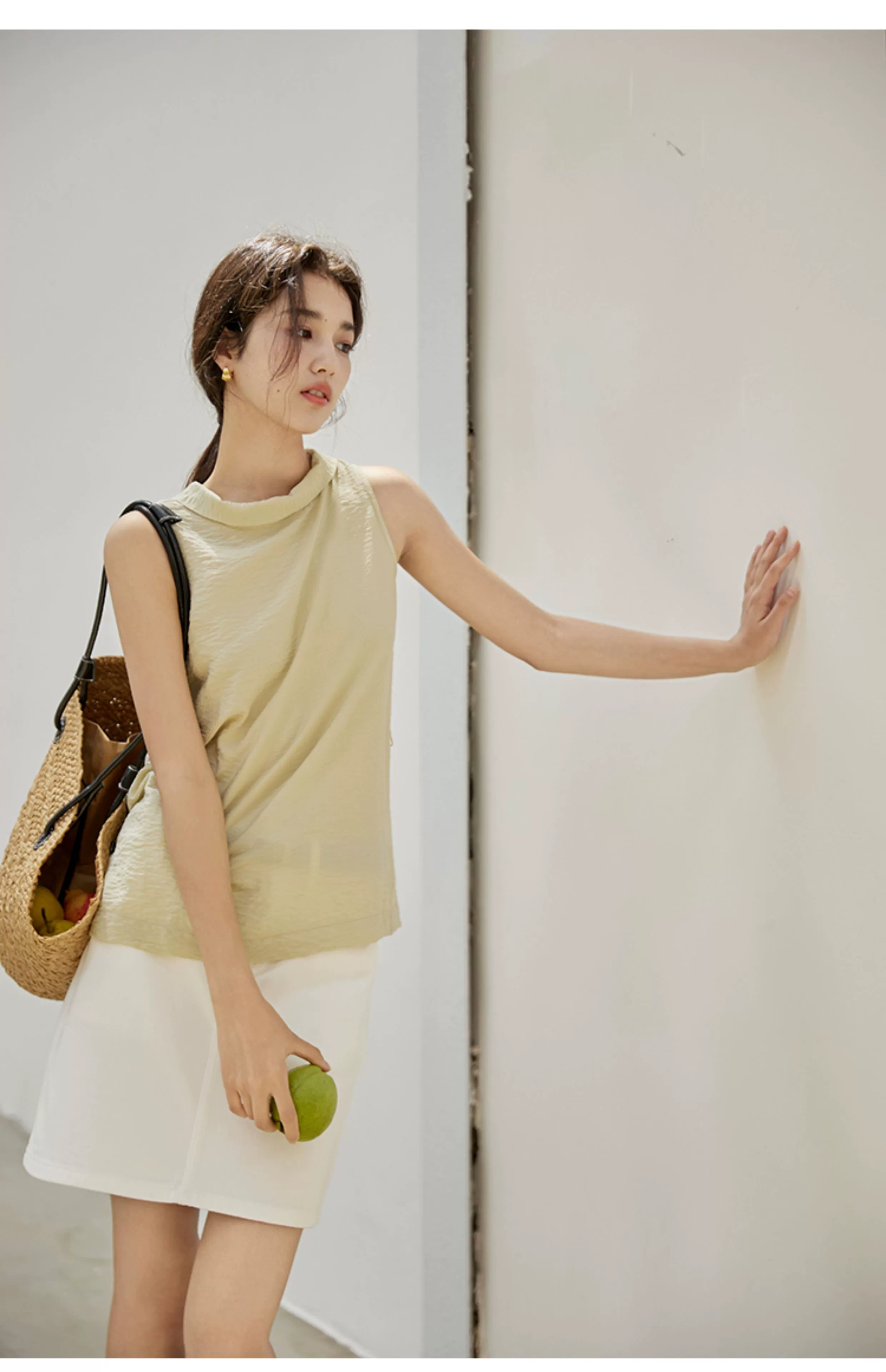 Sleeveless Light Pink Belted Top - Image 11