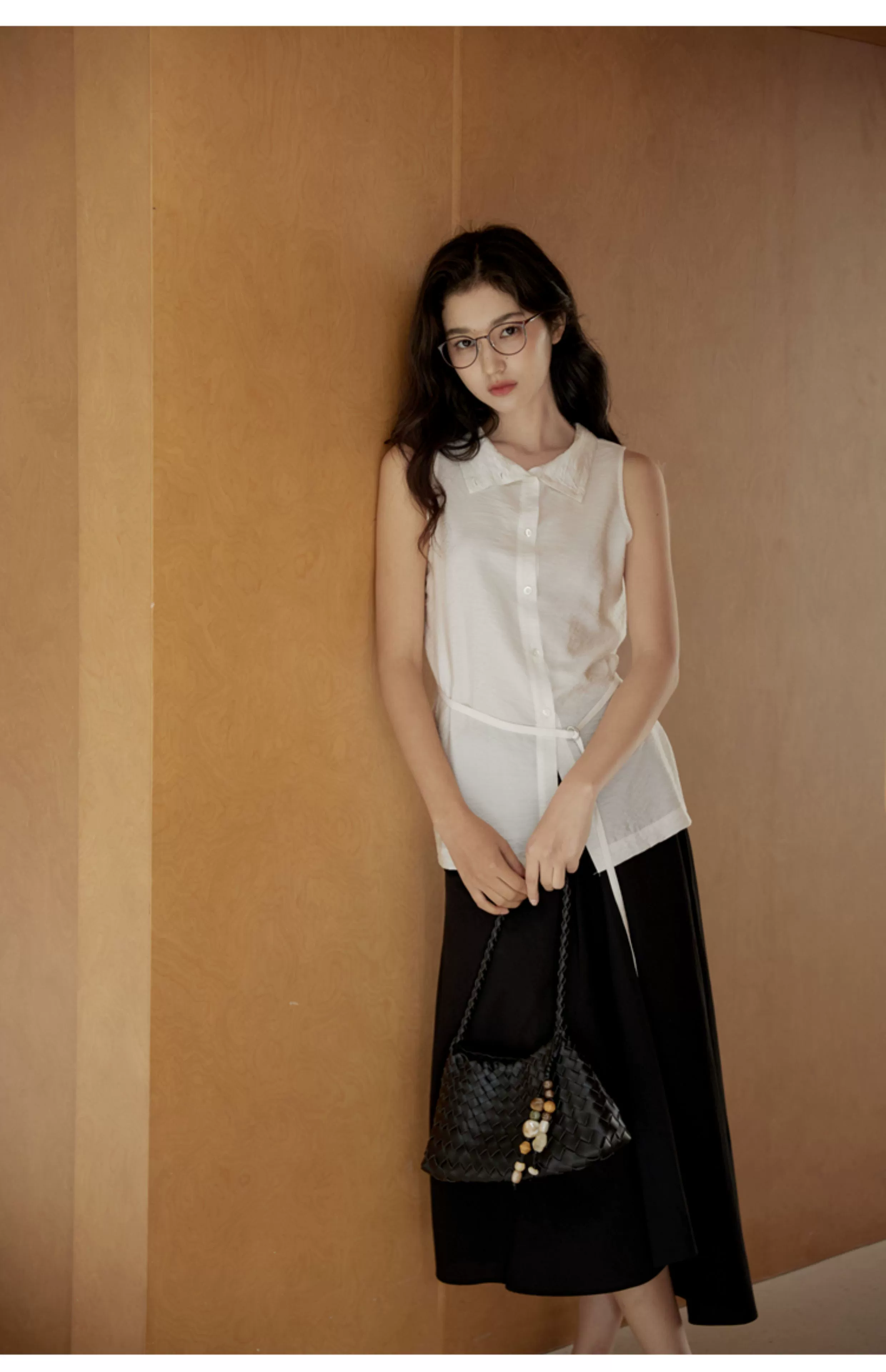 Sleeveless Light Pink Belted Top - Image 3