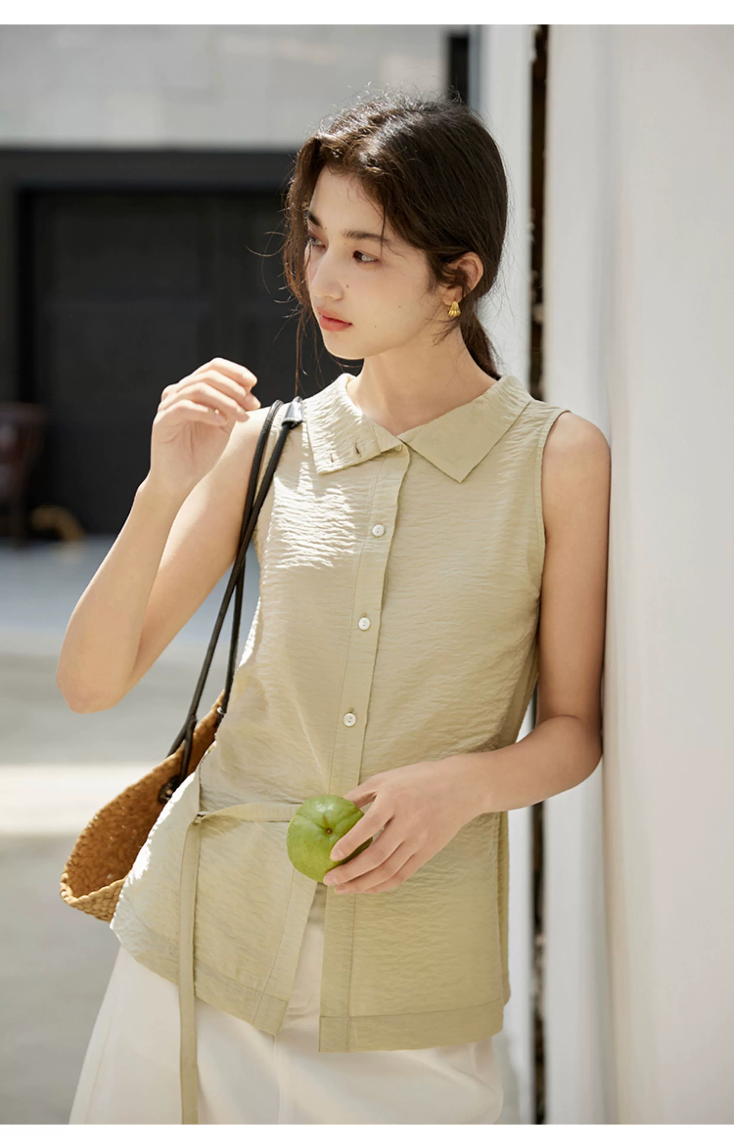 Sleeveless Light Pink Belted Top - Image 8