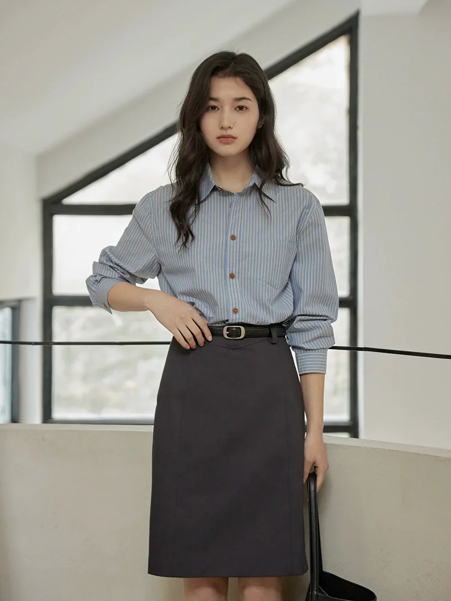 Blue Striped Button Shirt - Image 2