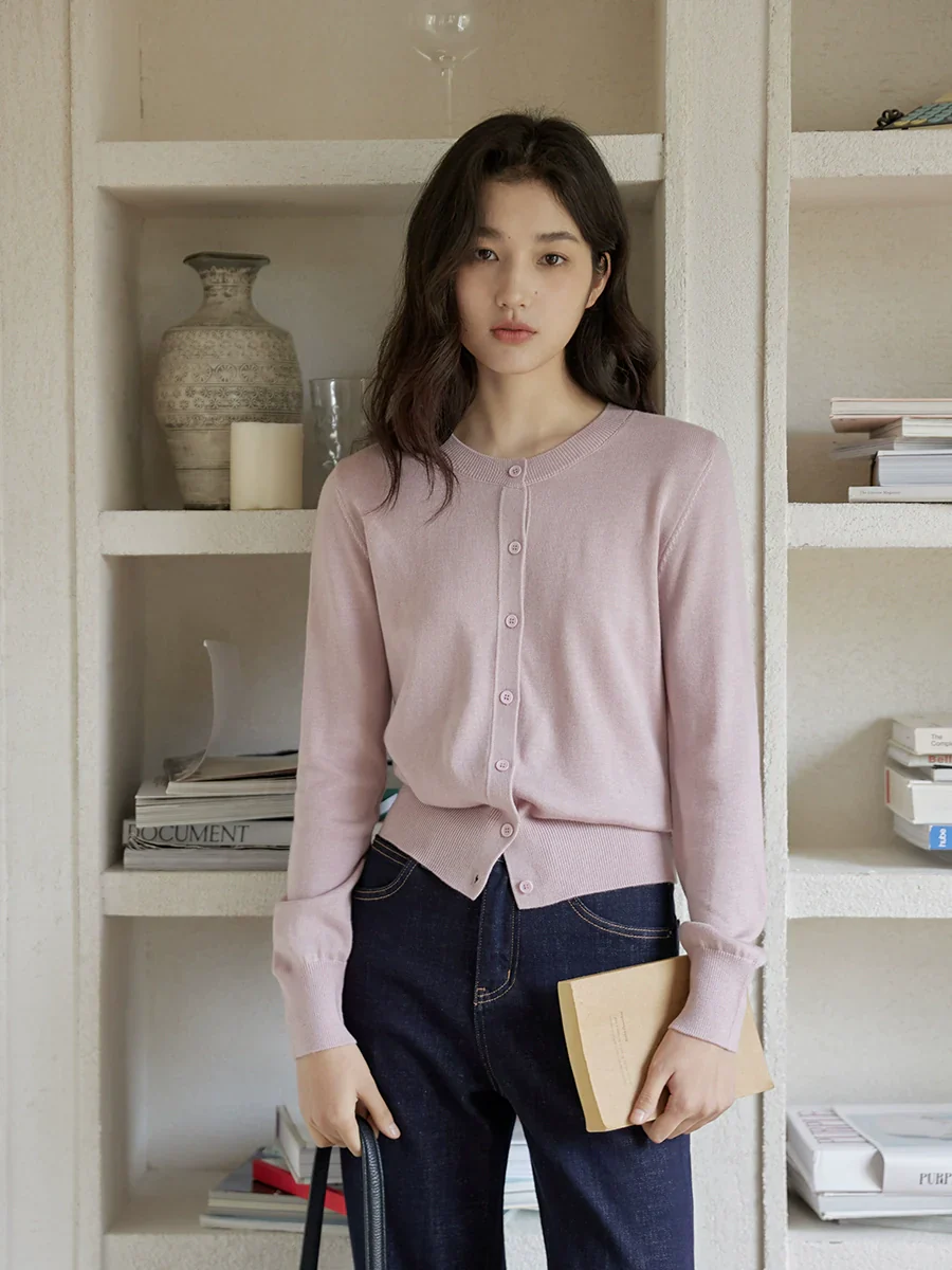 Classic Grey Button Up Cardigan - Image 5
