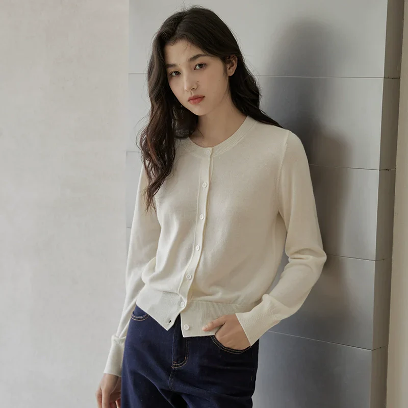 Classic Grey Button Up Cardigan - Image 8