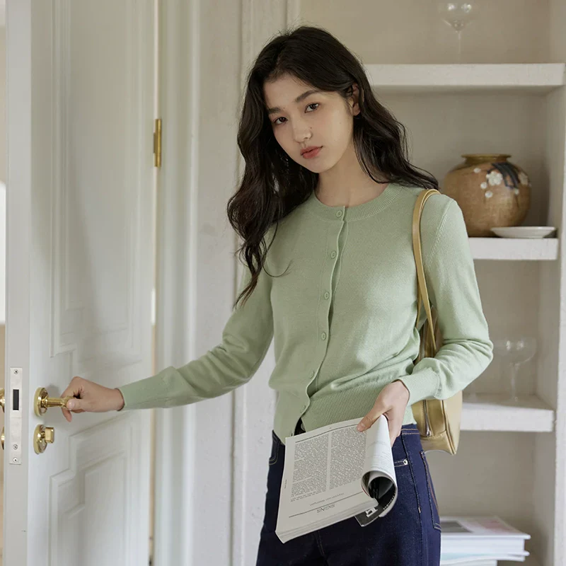 Classic Grey Button Up Cardigan - Image 9