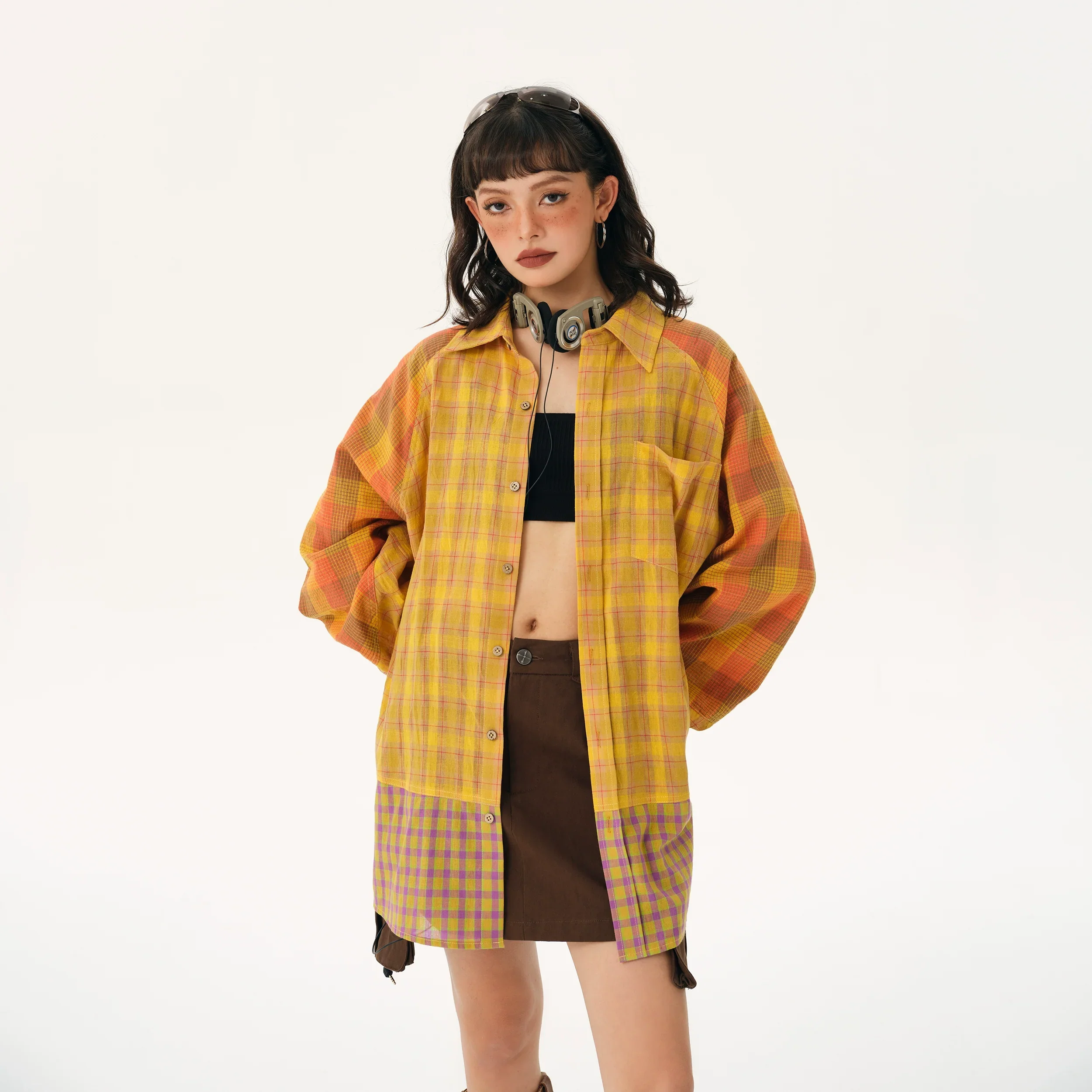 Yellow Plaid Oversized Shirt - Image 3