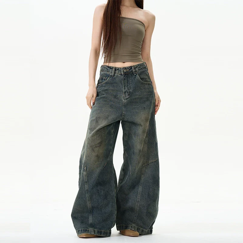 Extreme Wide-Leg Vintage Wash Jeans - Image 7