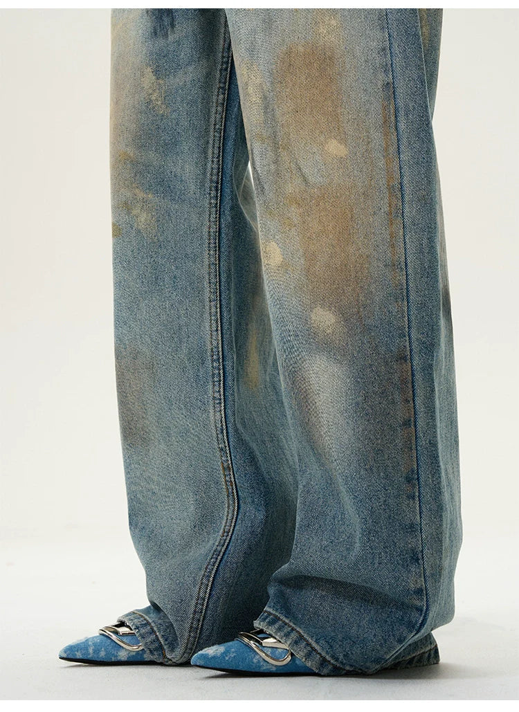 Distressed Blue Wide Leg Baggy Jeans - Image 6