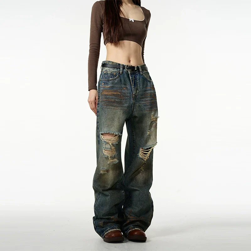 Distressed Baggy Ripped Denim Jeans - Image 10