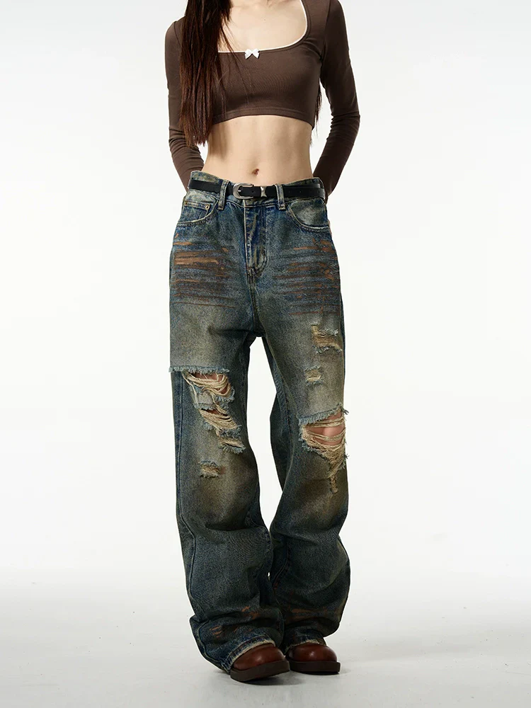 Distressed Baggy Ripped Denim Jeans - Image 12