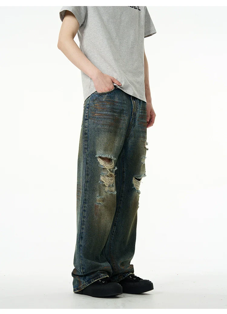 Distressed Baggy Ripped Denim Jeans - Image 15