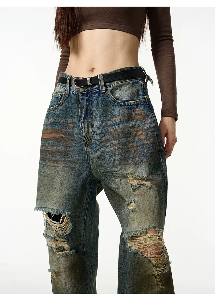 Distressed Baggy Ripped Denim Jeans - Image 18
