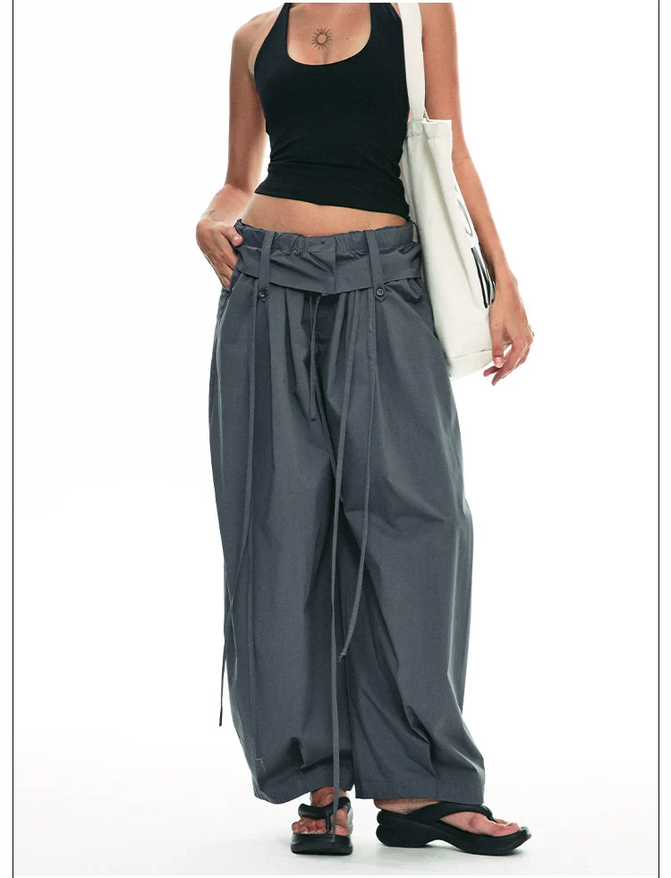 Wide-Leg Paper Bag Trousers - Image 12