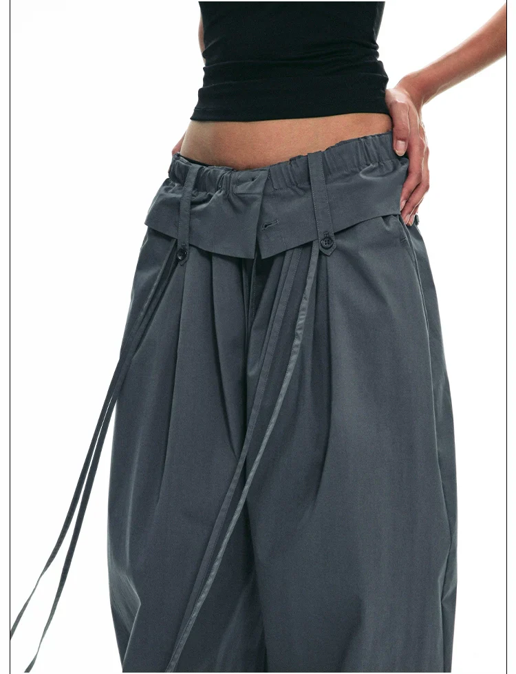Wide-Leg Paper Bag Trousers - Image 13